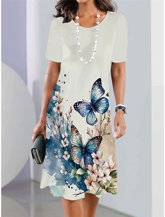 Damska sukienka casual z nadrukiem