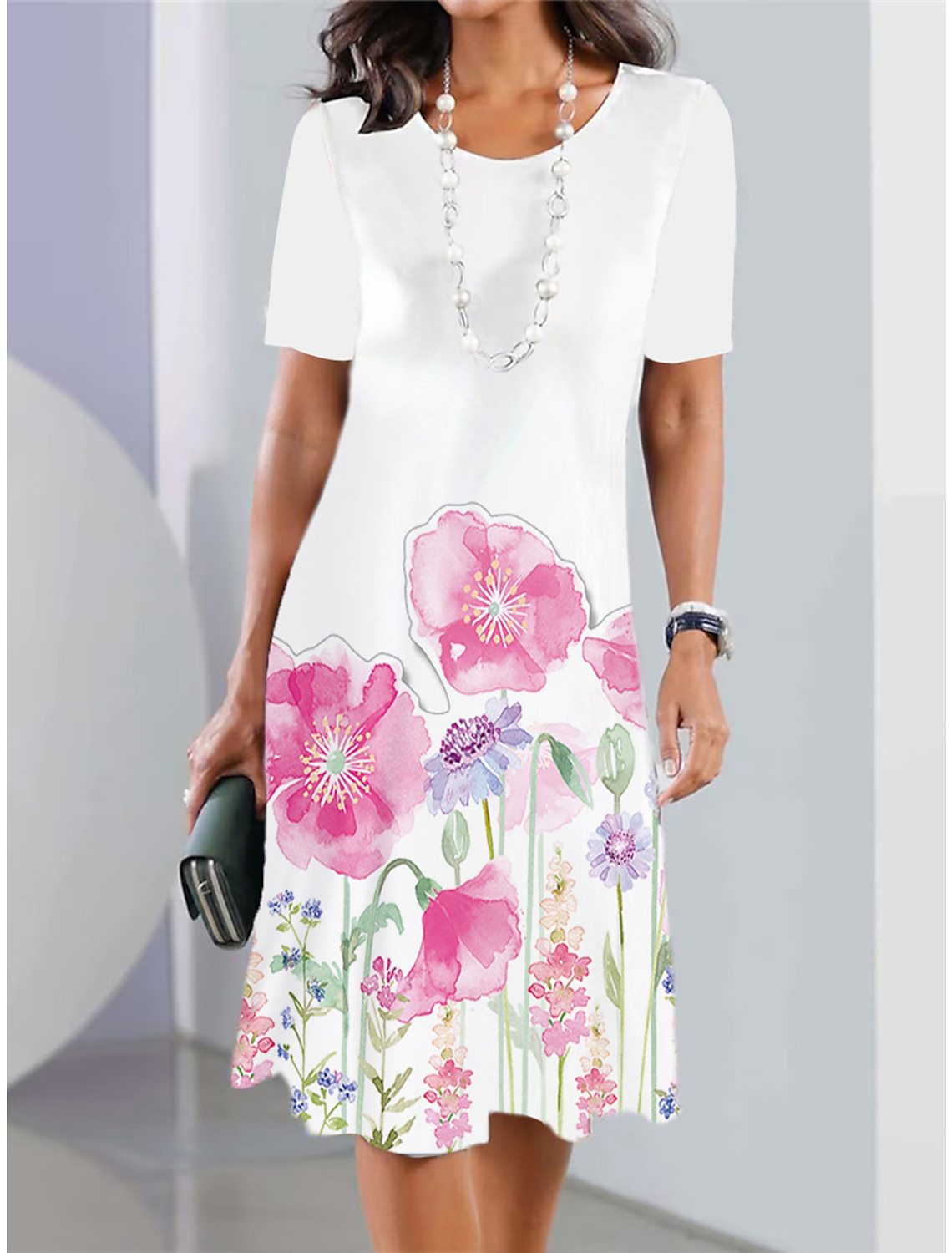 Damska sukienka casual z nadrukiem