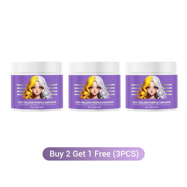 【🔥Nové produkty Horúci výpredaj】Fialová maska na blond vlasy – odstraňuje žlté tóny, obnovuje lesk a chráni farbu