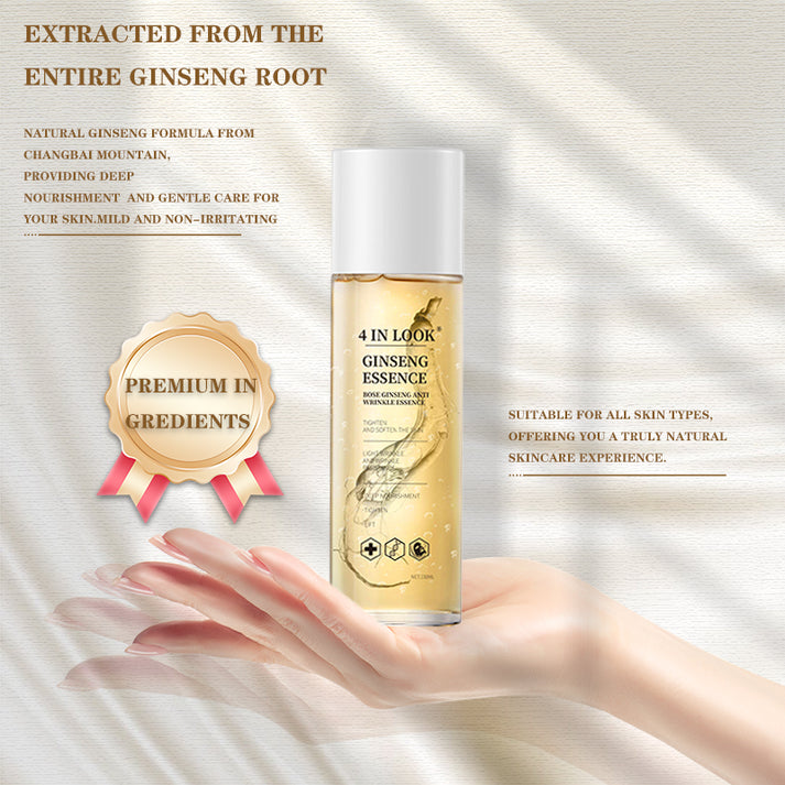 Hydratačná esenciálna voda s ženšenom proti starnutiu – 100 % divoký ženšen z Himalájí, hlboká hydratácia a starostlivosť proti vráskam pre všetky typy pleti, spevňujúce séra na starostlivosť o pleť, jemný hydratačný krém
