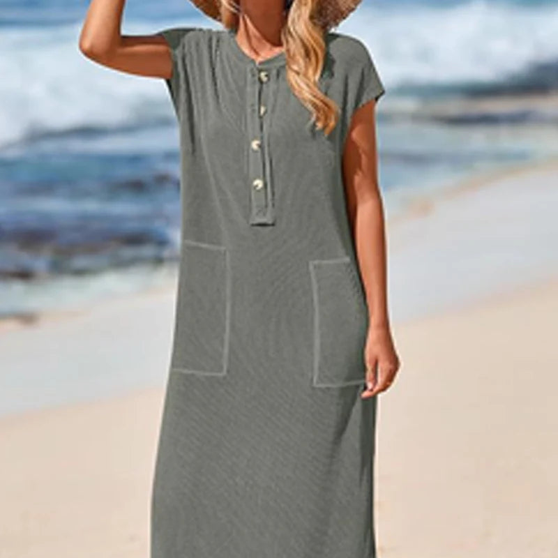 【X-2XL】🎀Dámske rebrované pletené maxi šaty