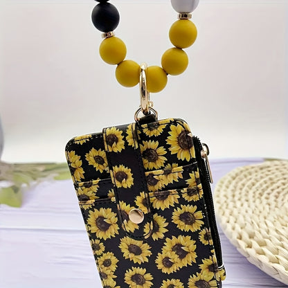 Silikónový držiak na karty s korálkovým náramkom