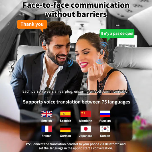 Bezdrôtové slúchadlá OWS Bluetooth 5.4 s AI prekladom (vhodné pre iOS a Android)