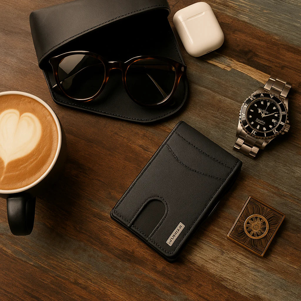 Pánska peňaženka s RFID blokovaním a slotom AirTag – Ručne vyrobená kožená peňaženka s držiakom na karty s rýchlym prístupom a veľkou kapacitou