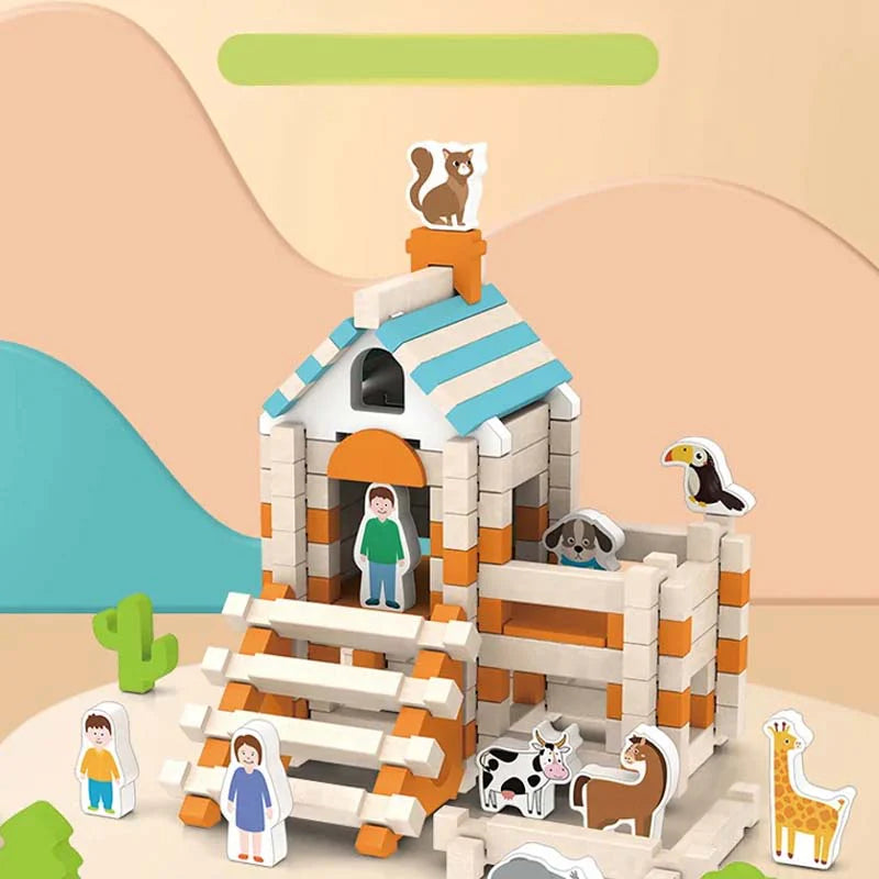 Vzdelávacie drevené stavebné bloky