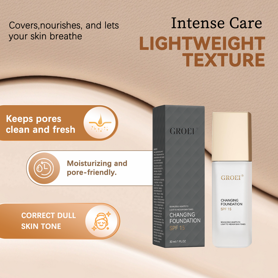 Tekutý make-up meniaci farbu