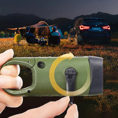 Vonkajšie núdzové svetlo (ručná kľuka + solárne panely + nabíjanie cez USB)