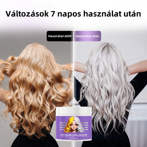 Fialová maska na blond vlasy – odstraňuje žlté tóny, obnovuje lesk a chráni farbu