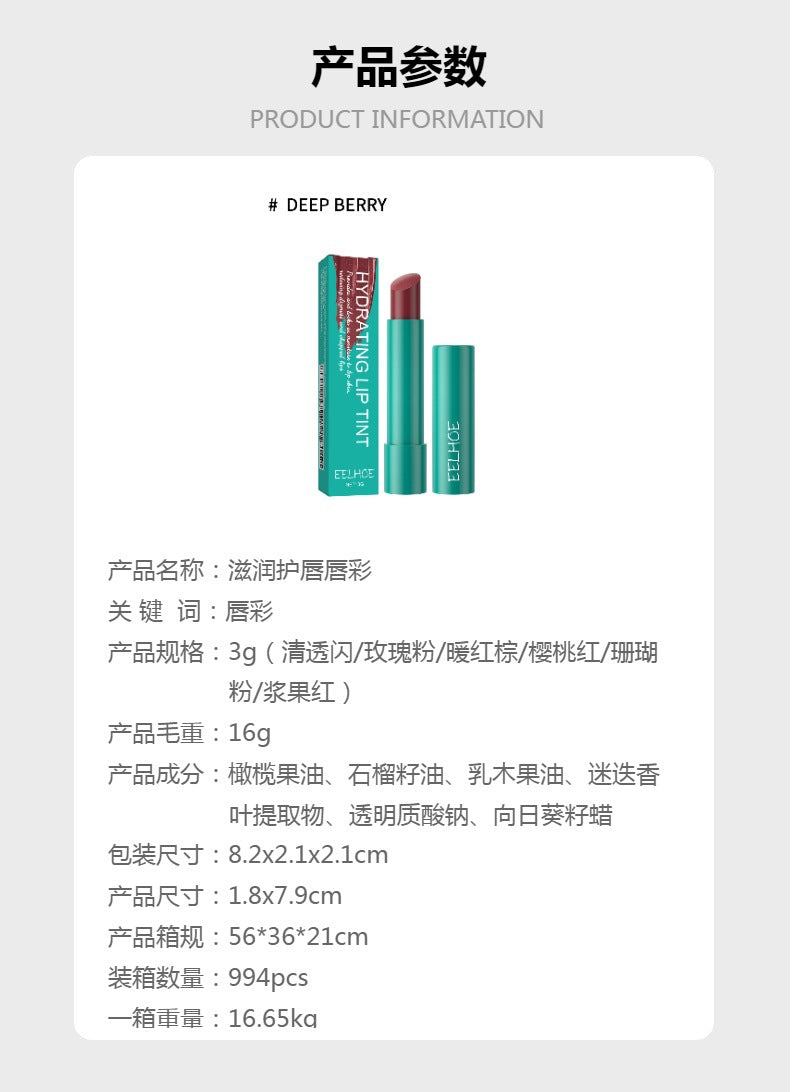 24-hodinový hydratačný odtieň na pery