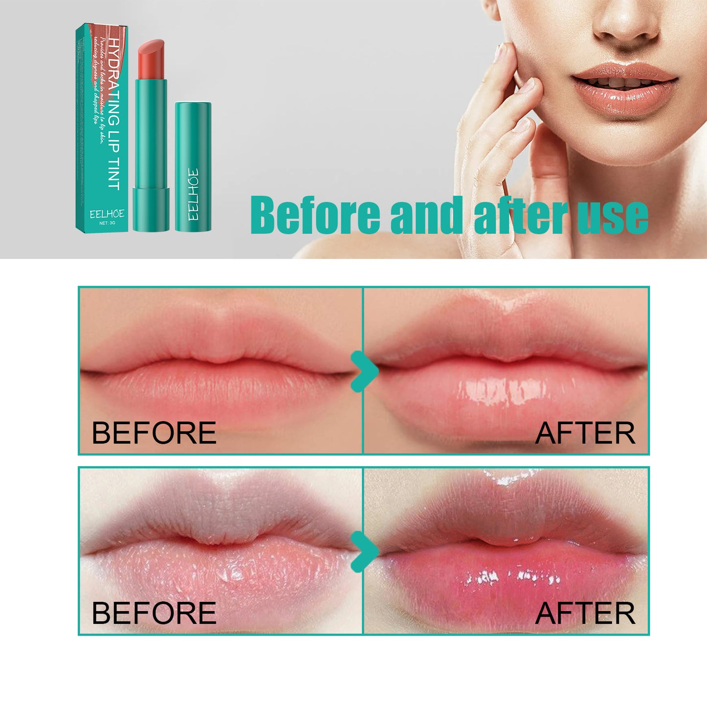 24-hodinový hydratačný odtieň na pery