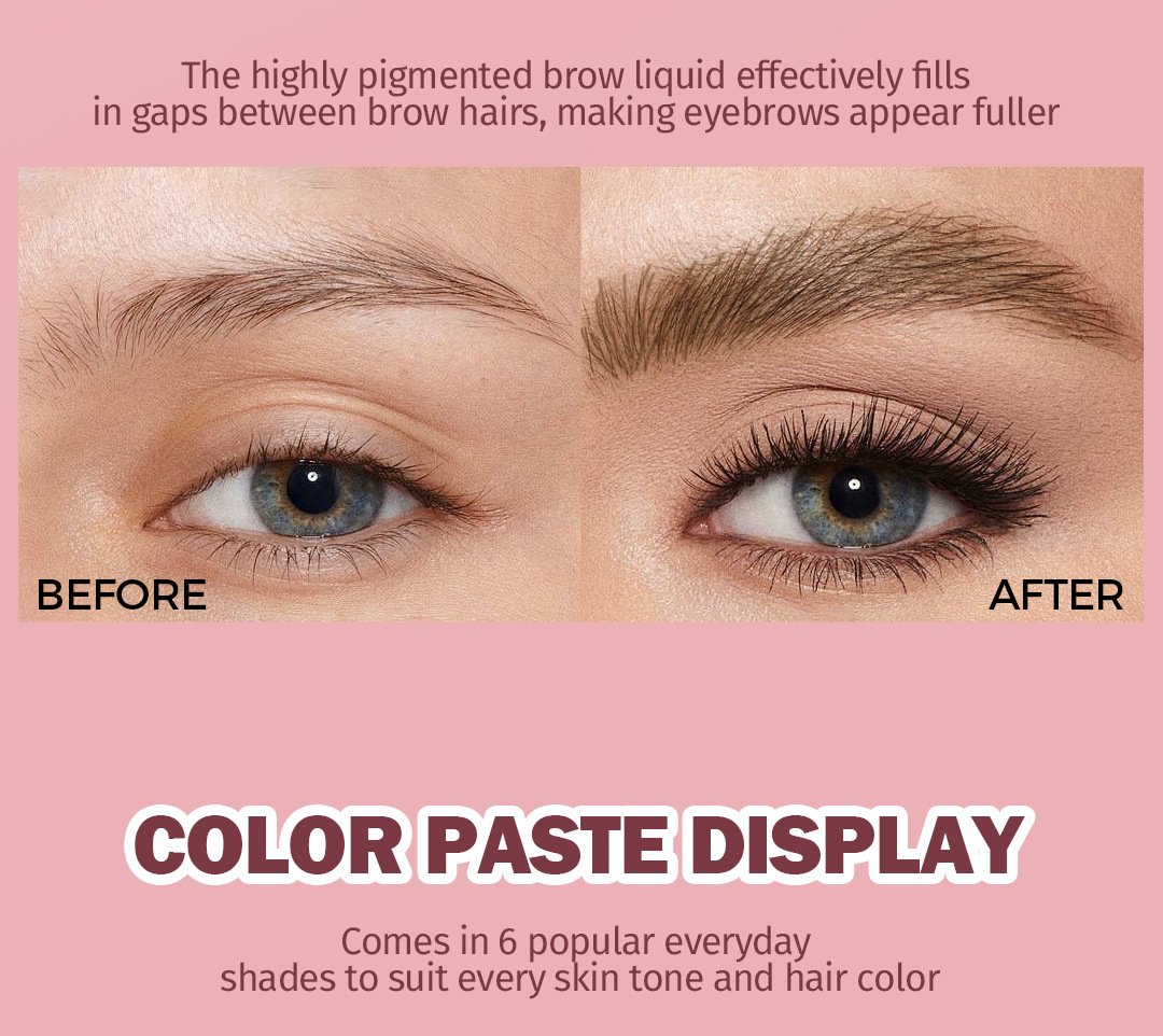 Tekutá pasta na obočie s uhlovým štetcom