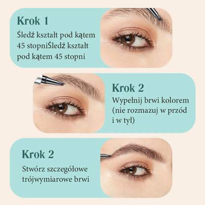 【Kúp 1 a získaj 1 zadarmo】☔Vysokokvalitná vodeodolná ceruzka na obočie so 4 vidličkami