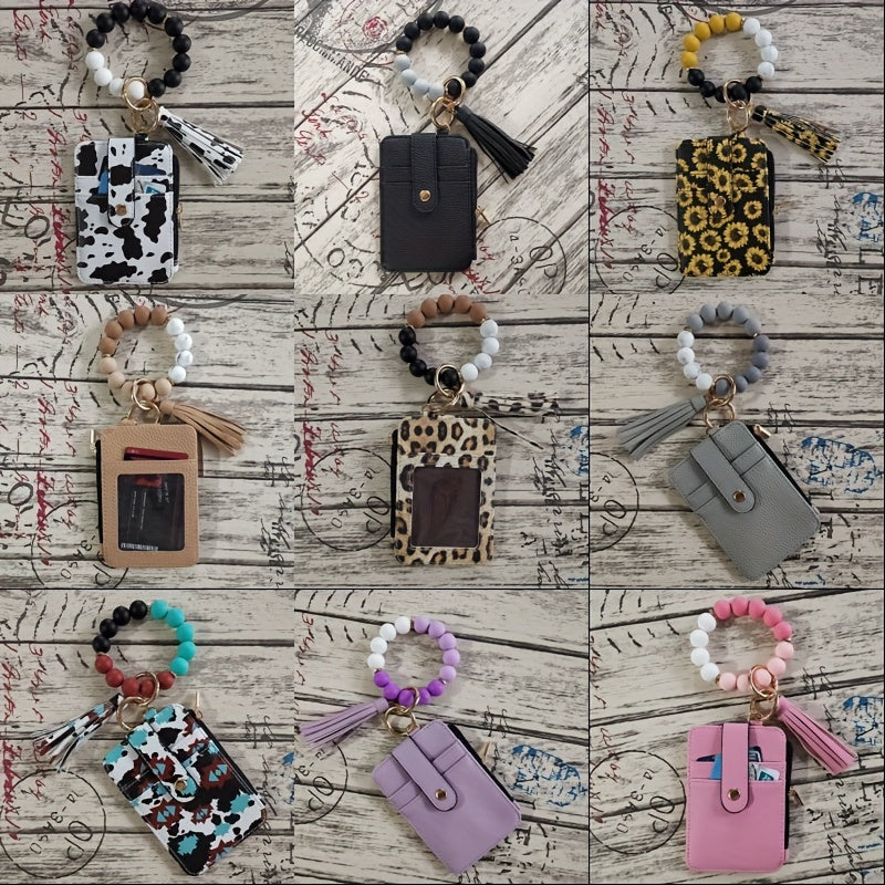 Silikónový držiak na karty s korálkovým náramkom