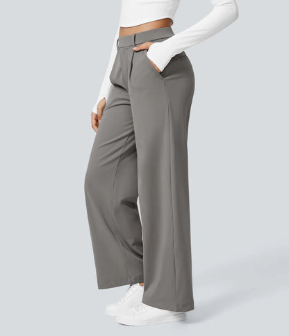 Loose-fit straight-leg pants
