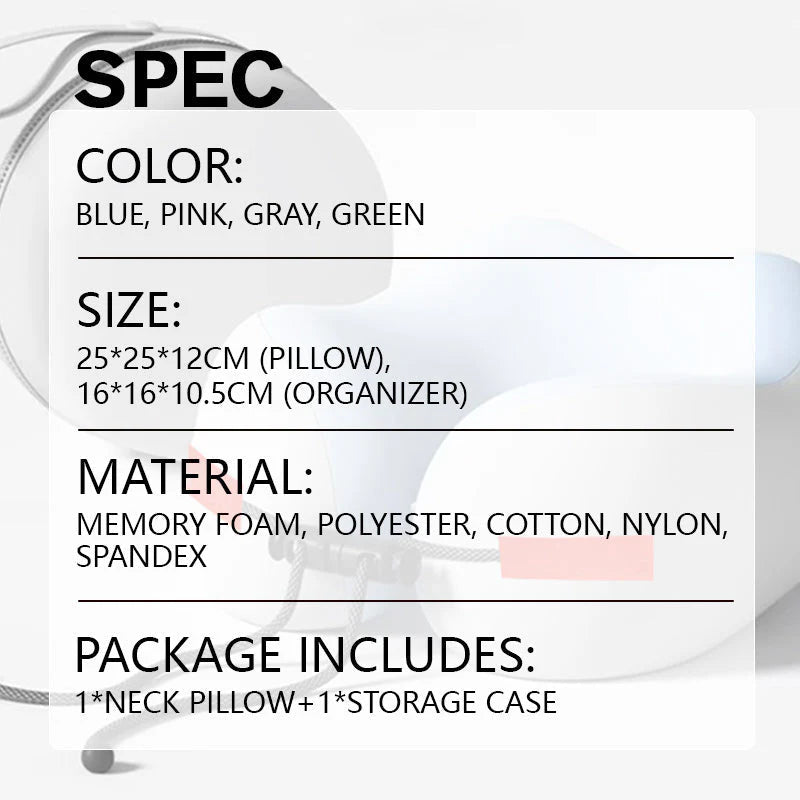 Vankúš na krk z pamäťovej peny v tvare U