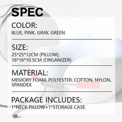 Vankúš na krk z pamäťovej peny v tvare U