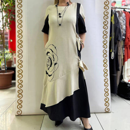 Blokowanie kolorów marszone sukienkę