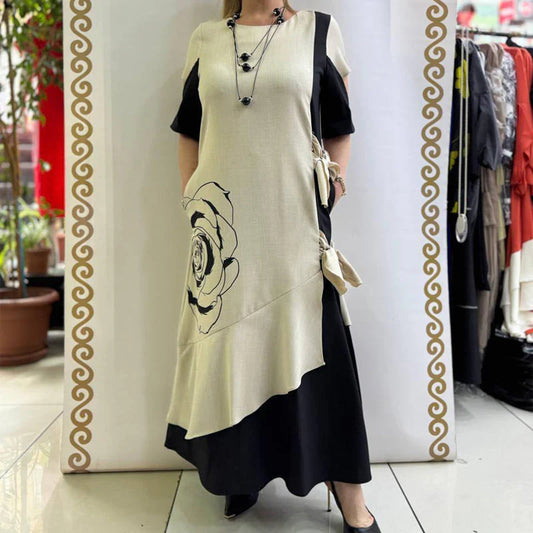 Blokowanie kolorów marszone sukienkę