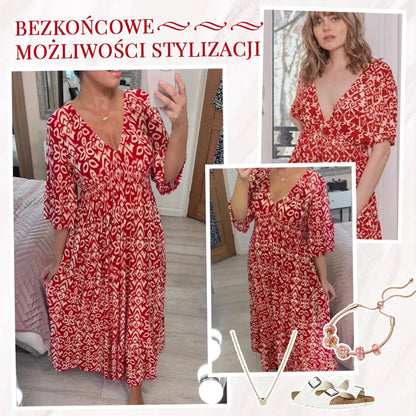 ✨Nové kvetinové ležérne šaty s výstrihom do V