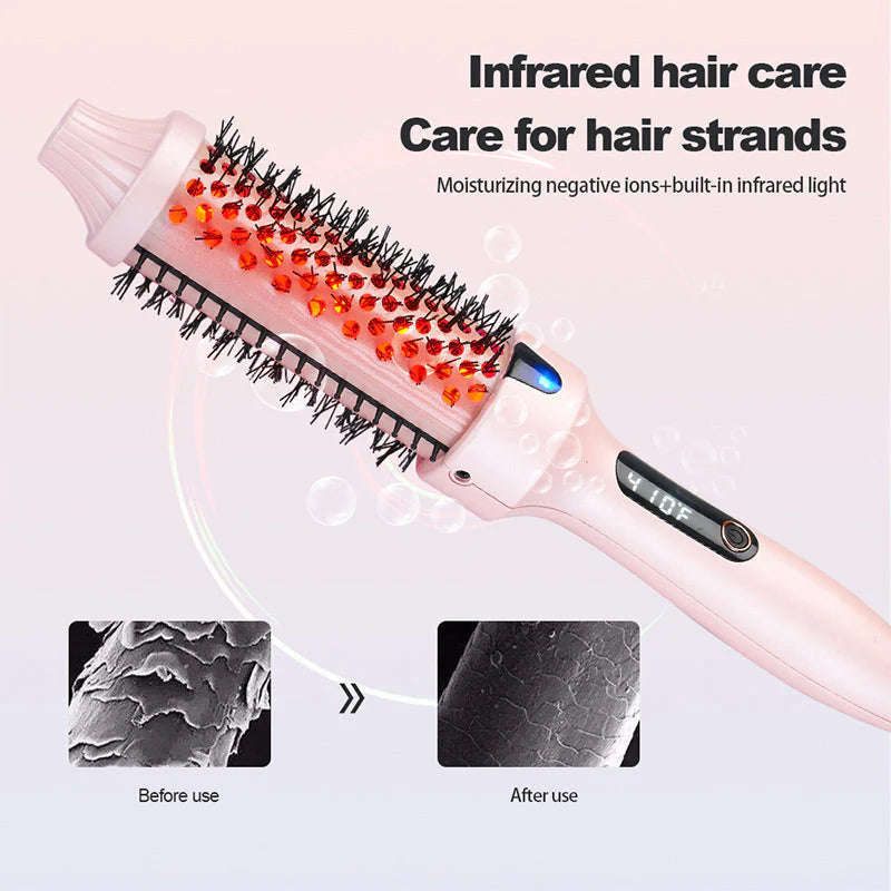 ? 2-in-1 Hair Straightener & Curler – Ionic Anti-Scald Styling Brush with Fast Heating & Adjustable Temperature (Perfect for All Hair Types)