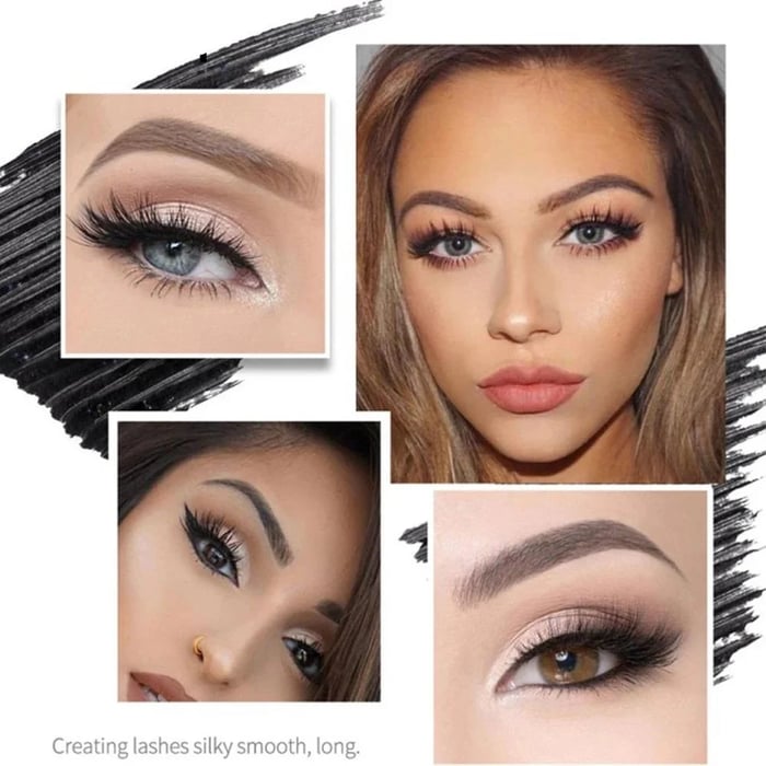 4D hodvábne predlžujúca vodeodolná maskara na mihalnice