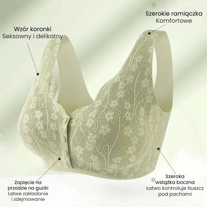 Pohodlná čipkovaná podprsenka na gombíky pre väčšie veľkosti