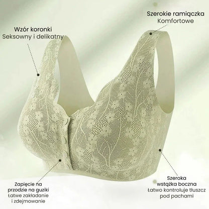 Pohodlná čipkovaná podprsenka na gombíky pre väčšie veľkosti