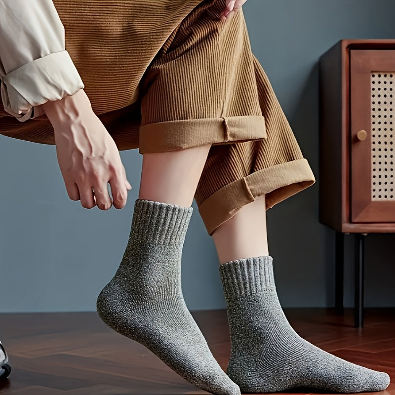 （🔥Časovo obmedzená zľava）Zahustené flísové bavlnené ponožky do polovice lýtok