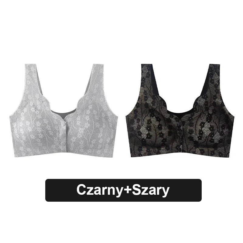 Pohodlná čipkovaná podprsenka na gombíky pre väčšie veľkosti