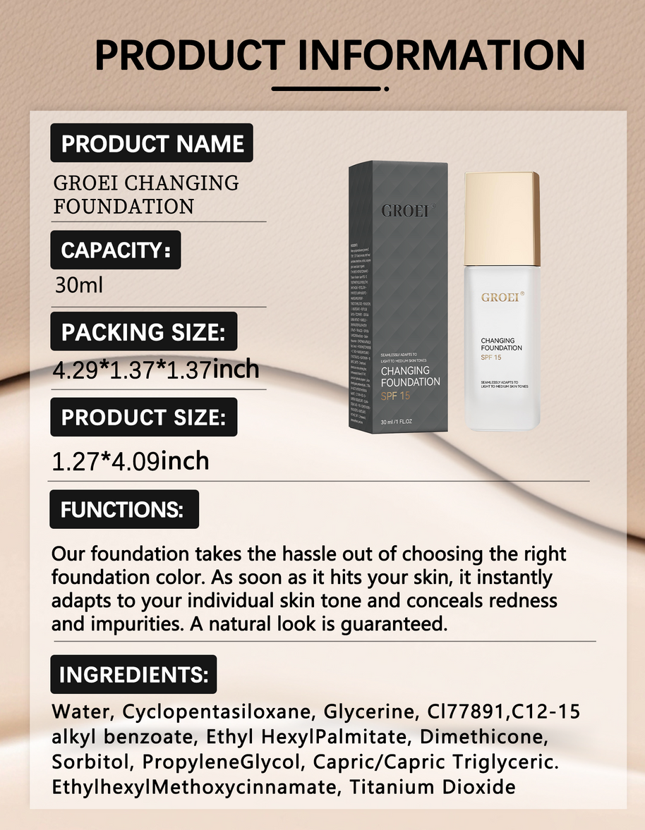 Tekutý make-up meniaci farbu