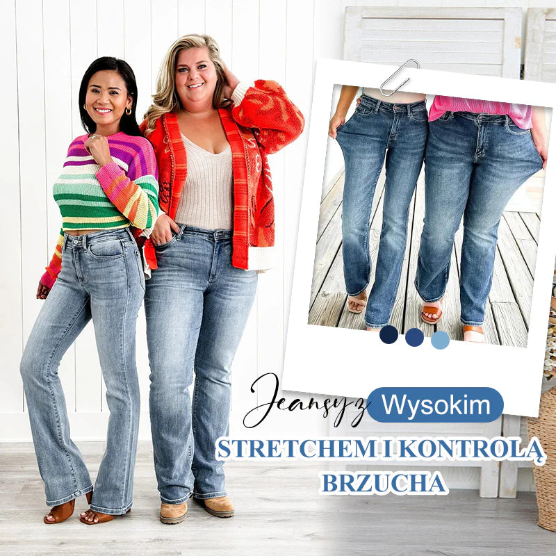 牛仔裤  01   ?Sprane jeansy ze stretchem podciągające brzuch i podnoszące biodra?
