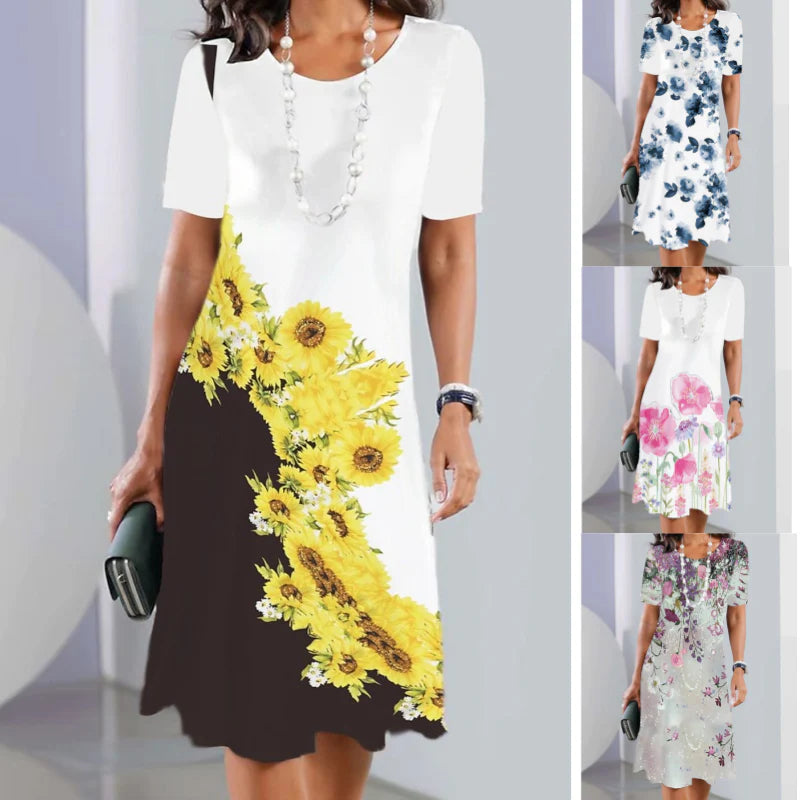 Damska sukienka casual z nadrukiem