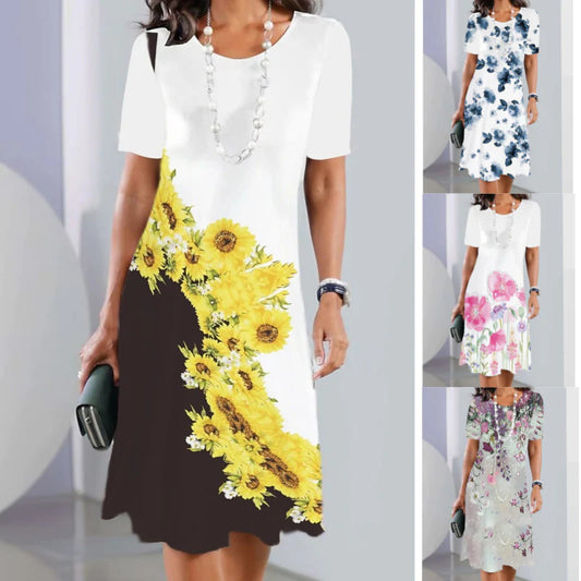 Damska sukienka casual z nadrukiem