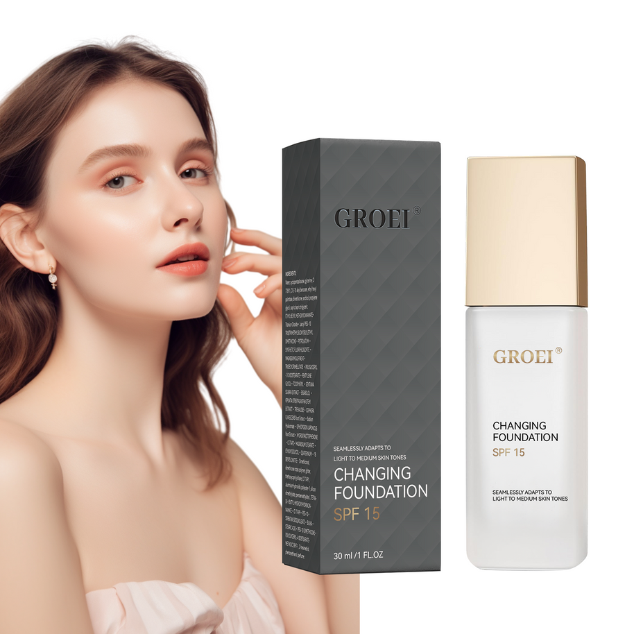 Tekutý make-up meniaci farbu