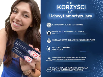 Lepidlo na zubné protézy AdhereDent® – stabilita a prirodzené pohodlie pri nosení