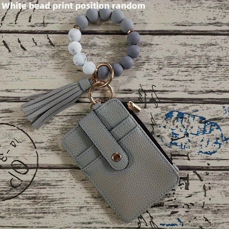 Silikónový držiak na karty s korálkovým náramkom