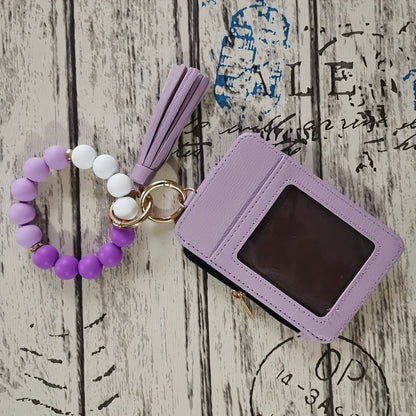 Silikónový držiak na karty s korálkovým náramkom