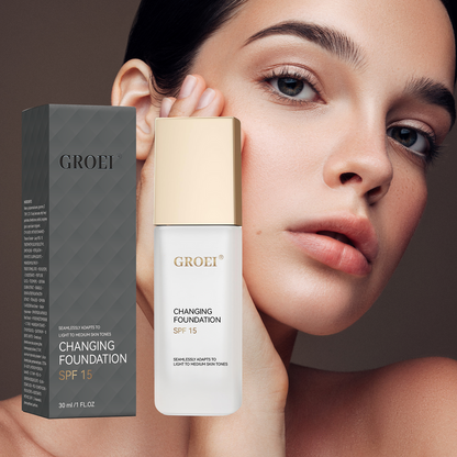 Tekutý make-up meniaci farbu