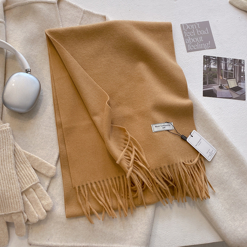 Dámska teplá vlnená šatka jednofarebná