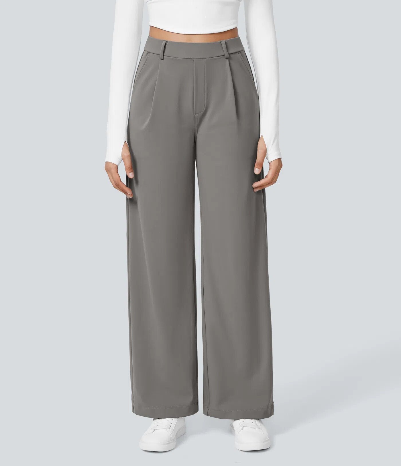 Loose-fit straight-leg pants