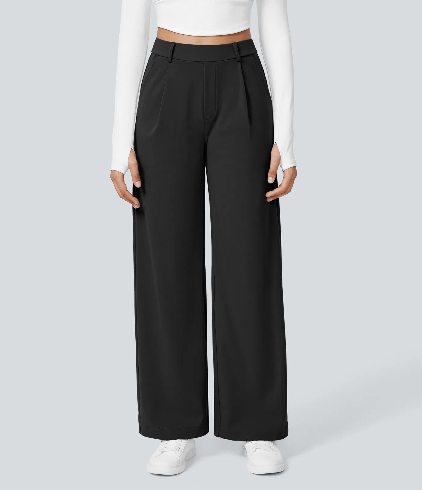Loose-fit straight-leg pants