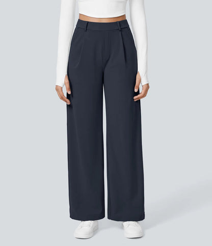 Loose-fit straight-leg pants