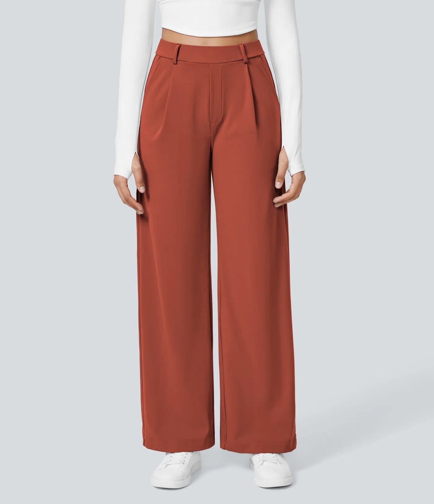 Loose-fit straight-leg pants