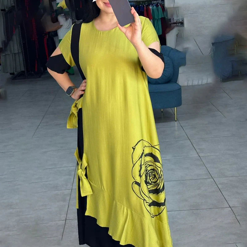 Blokowanie kolorów marszone sukienkę