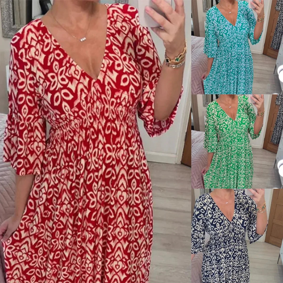 ✨Nové kvetinové ležérne šaty s výstrihom do V