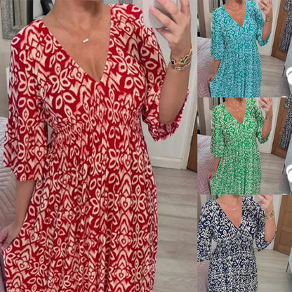 ✨Nové kvetinové ležérne šaty s výstrihom do V