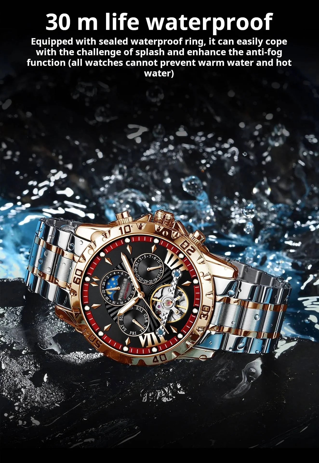 ⌚Úplne nové švajčiarske vodotesné automatické mechanické hodinky