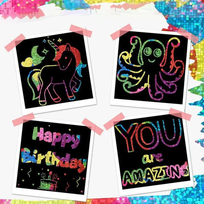 Sada na kreslenie dúhových papierov na škrabanie