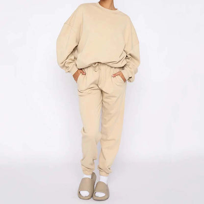 Dámska útulná dvojdielna súprava v jednofarebnej farbe