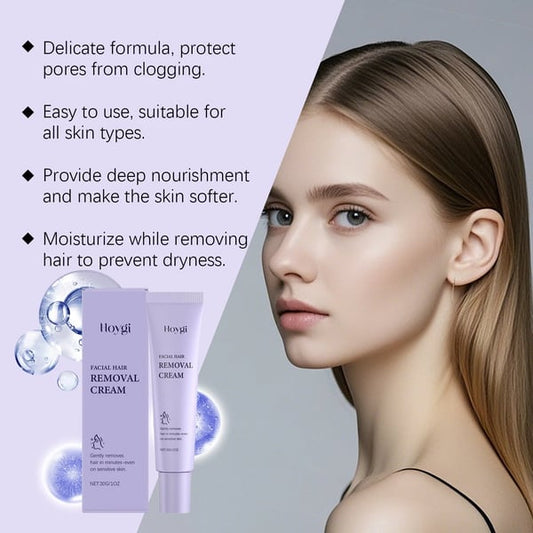 Jemný a bezbolestný krém na odstraňovanie chĺpkov na tvári